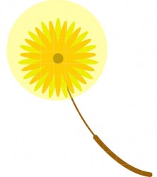 clipart yellow dandelion flower graphic