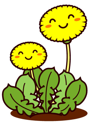 clipart yellow smiling dandelion flowers graphic